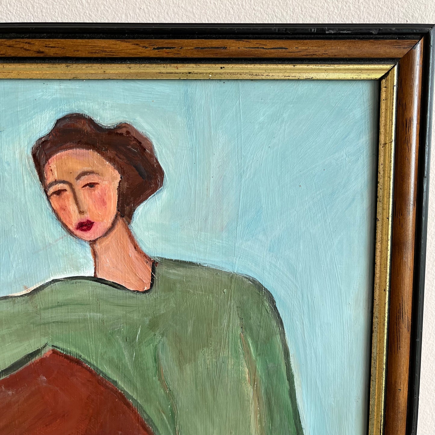 Original Mid-Century Style Figurative Oil Painting