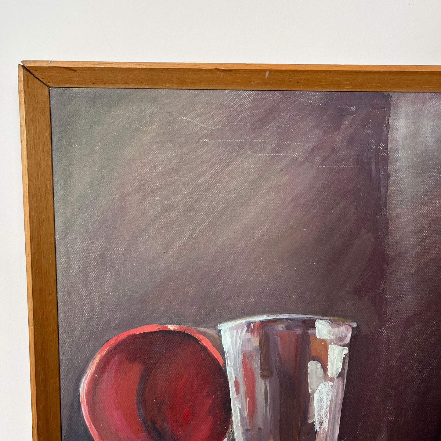 Large Original Mid-Century Still Life Acrylic on Canvas Painting