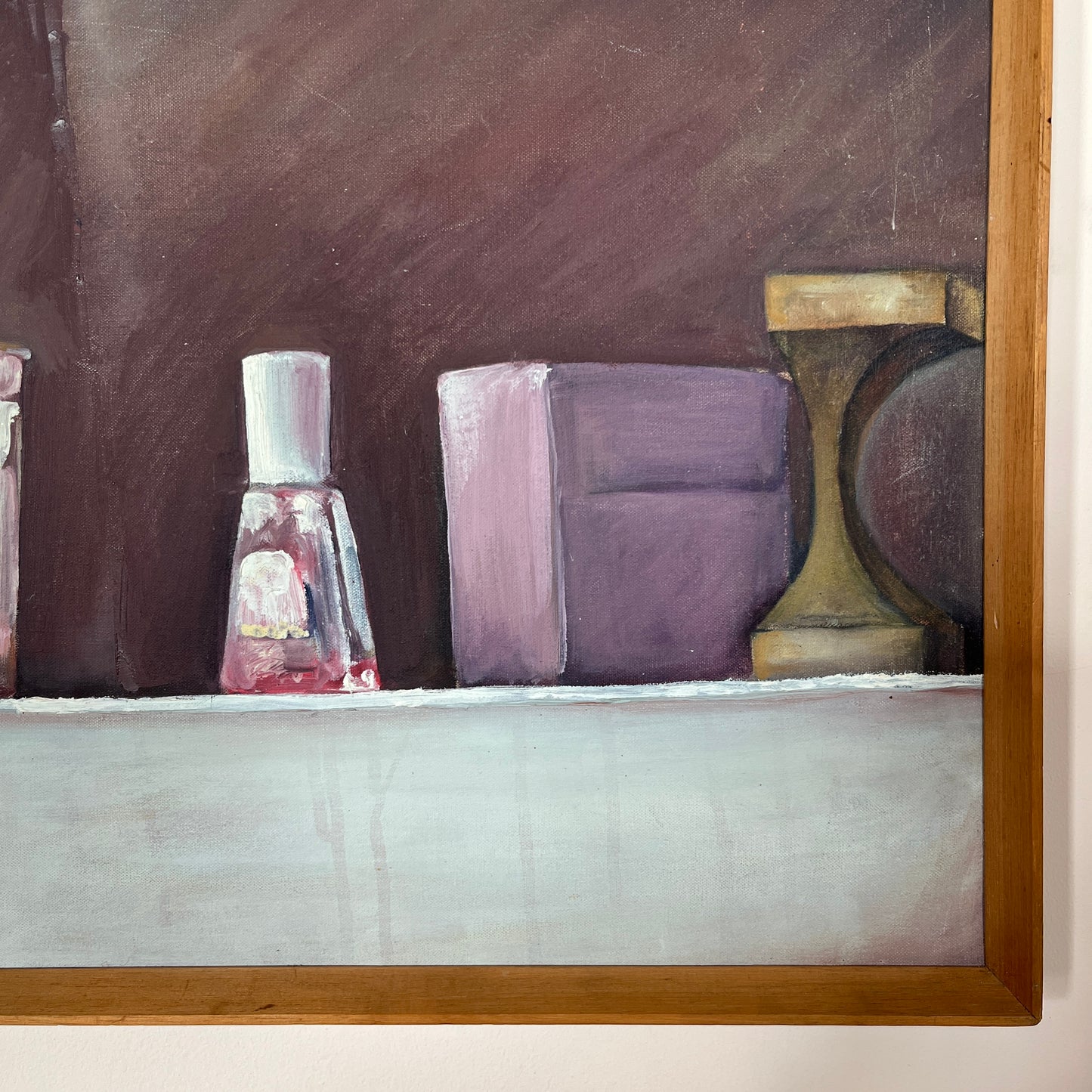 Large Original Mid-Century Still Life Acrylic on Canvas Painting