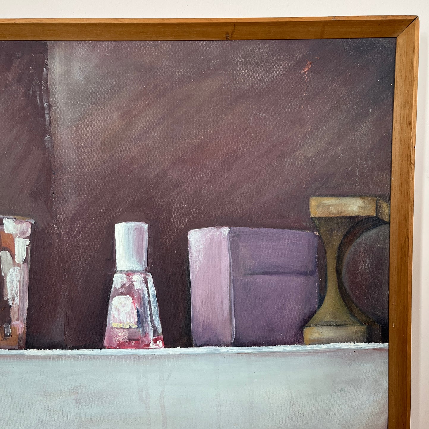 Large Original Mid-Century Still Life Acrylic on Canvas Painting