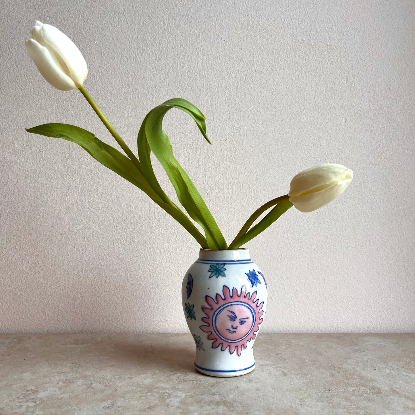 Small Vintage Sun & Moon Vase
