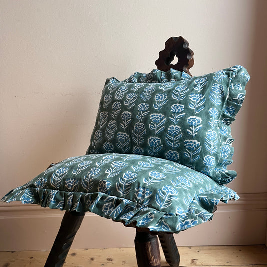 Indian Block Print Floral Cushion Covers set of 2