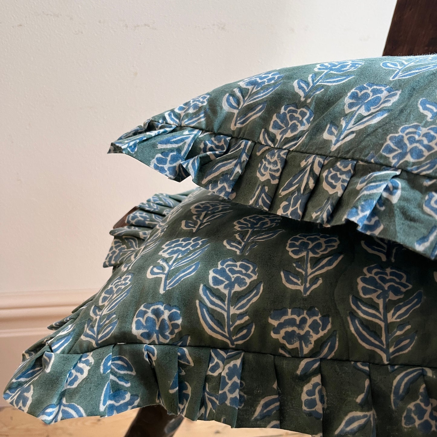 Indian Block Print Floral Cushion Covers set of 2