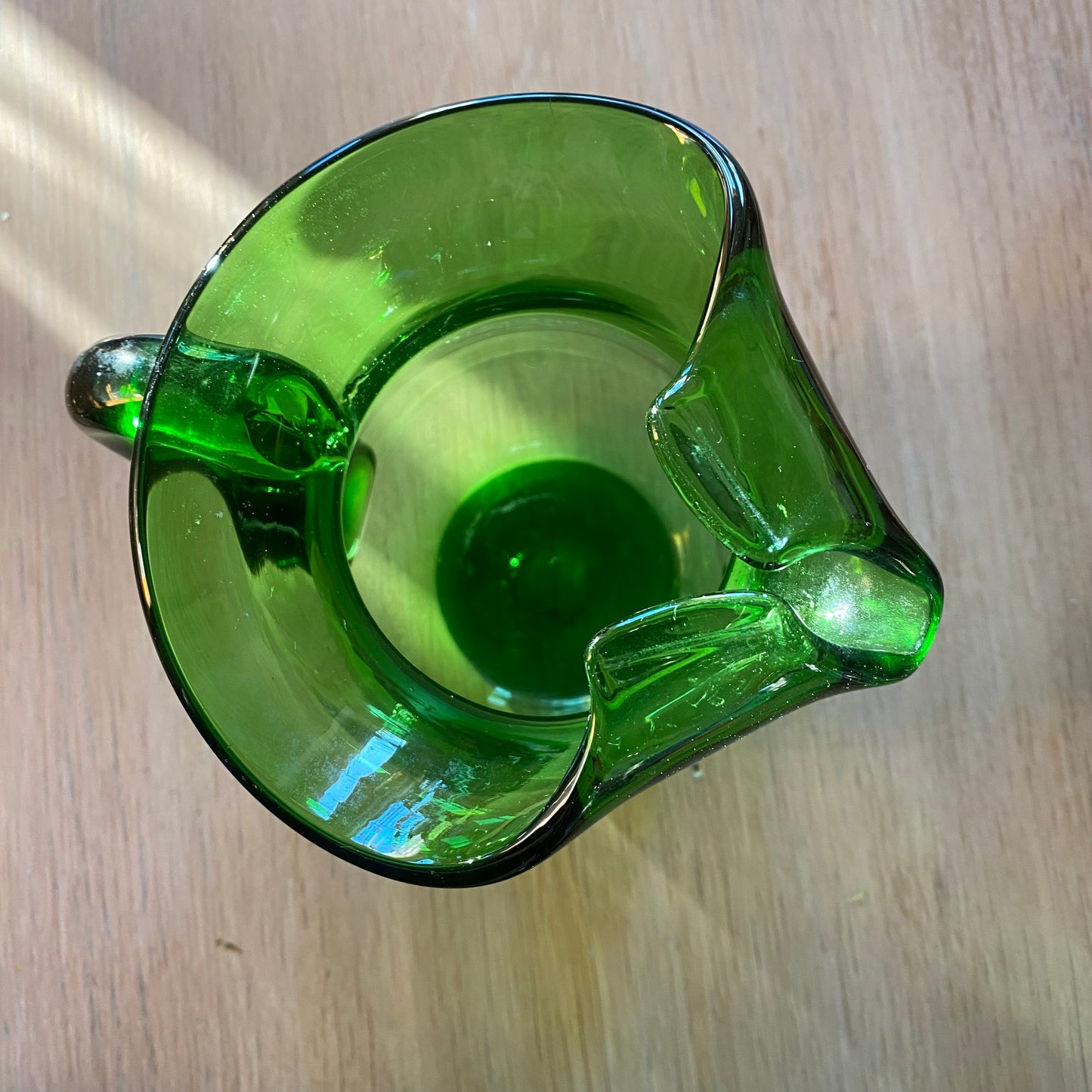 Mid-Century Green Glass Jug