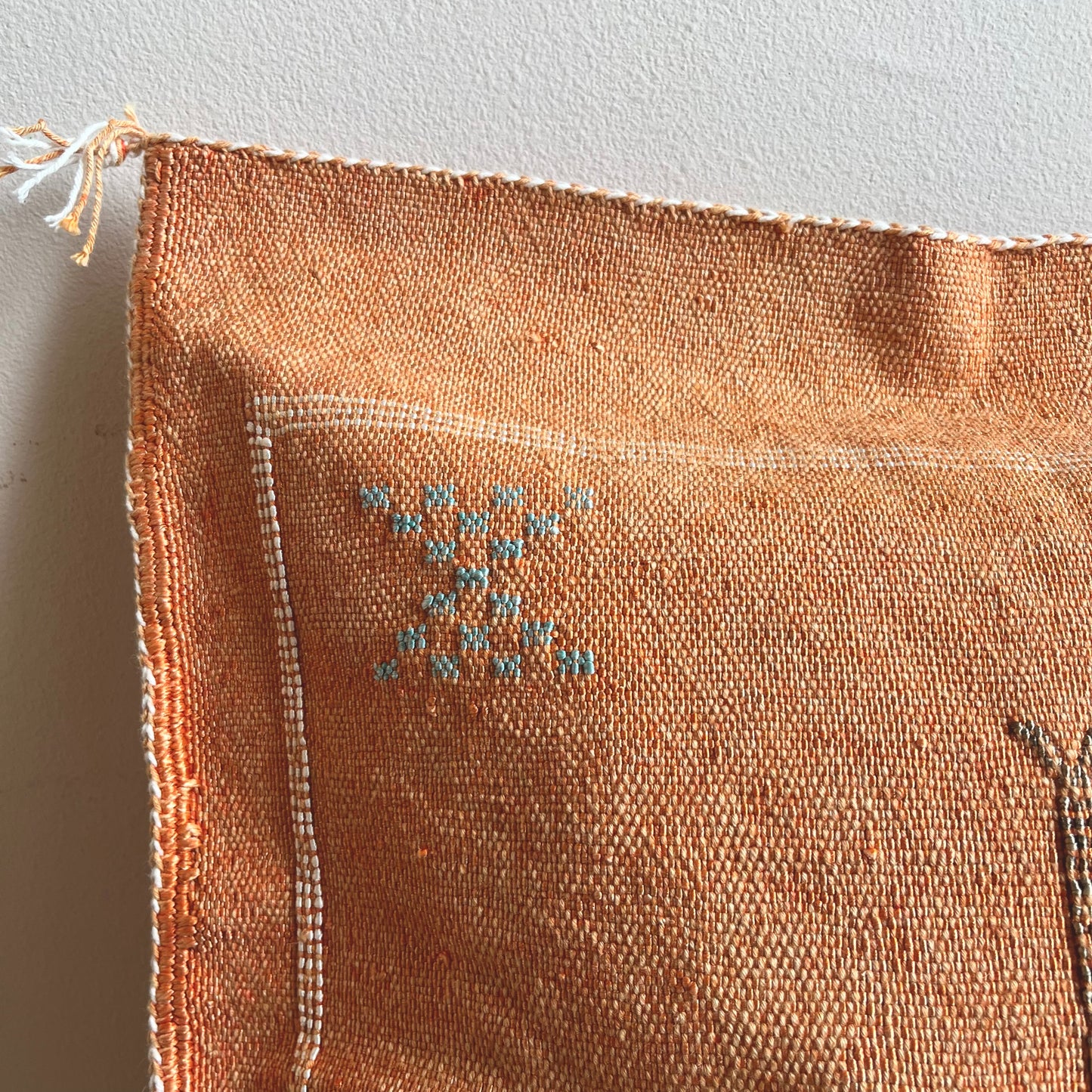 Burnt Orange Moroccan Cactus Silk Cushion Cover
