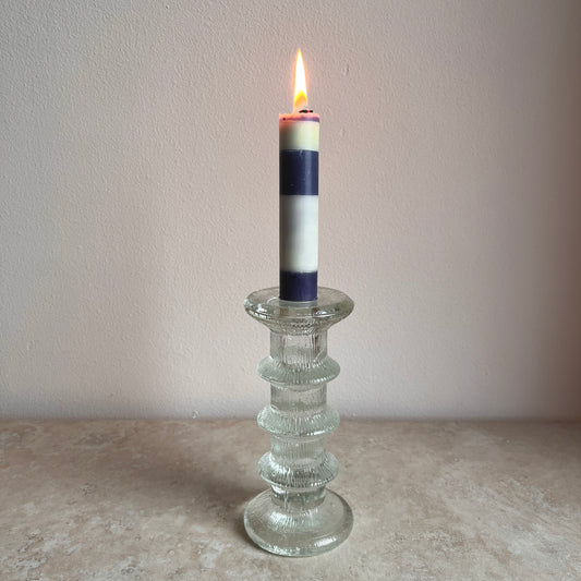 Vintage Staffan Gellerstedt for Pukeberg Pressed Glass Ice Candle Holder
