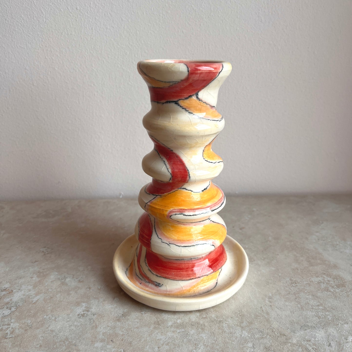 Vintage Large Ceramic Candle Holder
