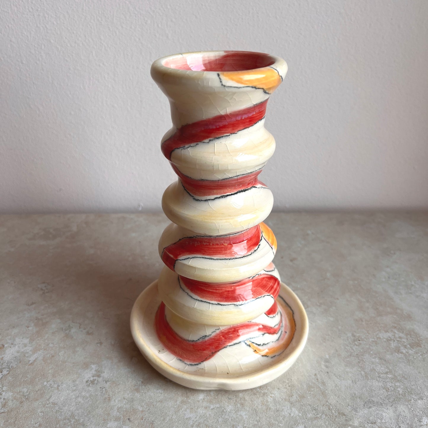 Vintage Large Ceramic Candle Holder