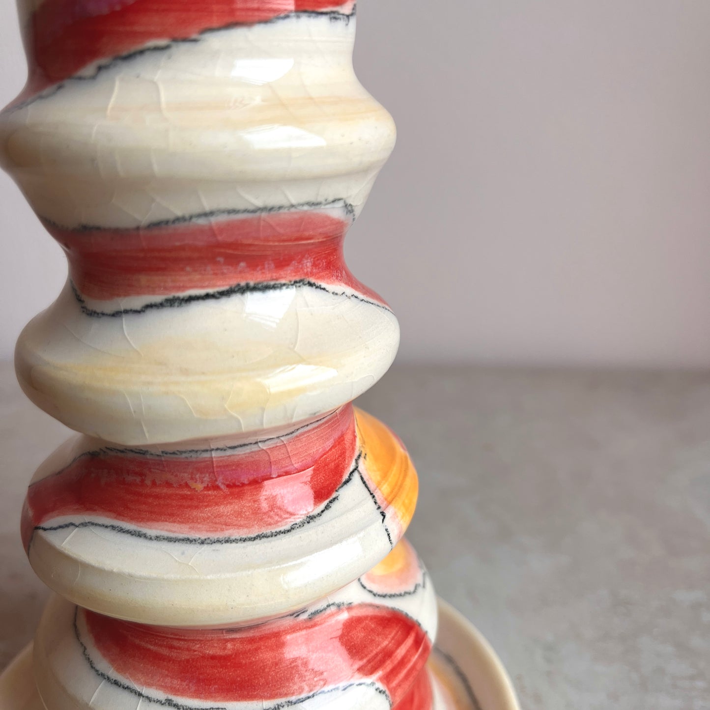 Vintage Large Ceramic Candle Holder