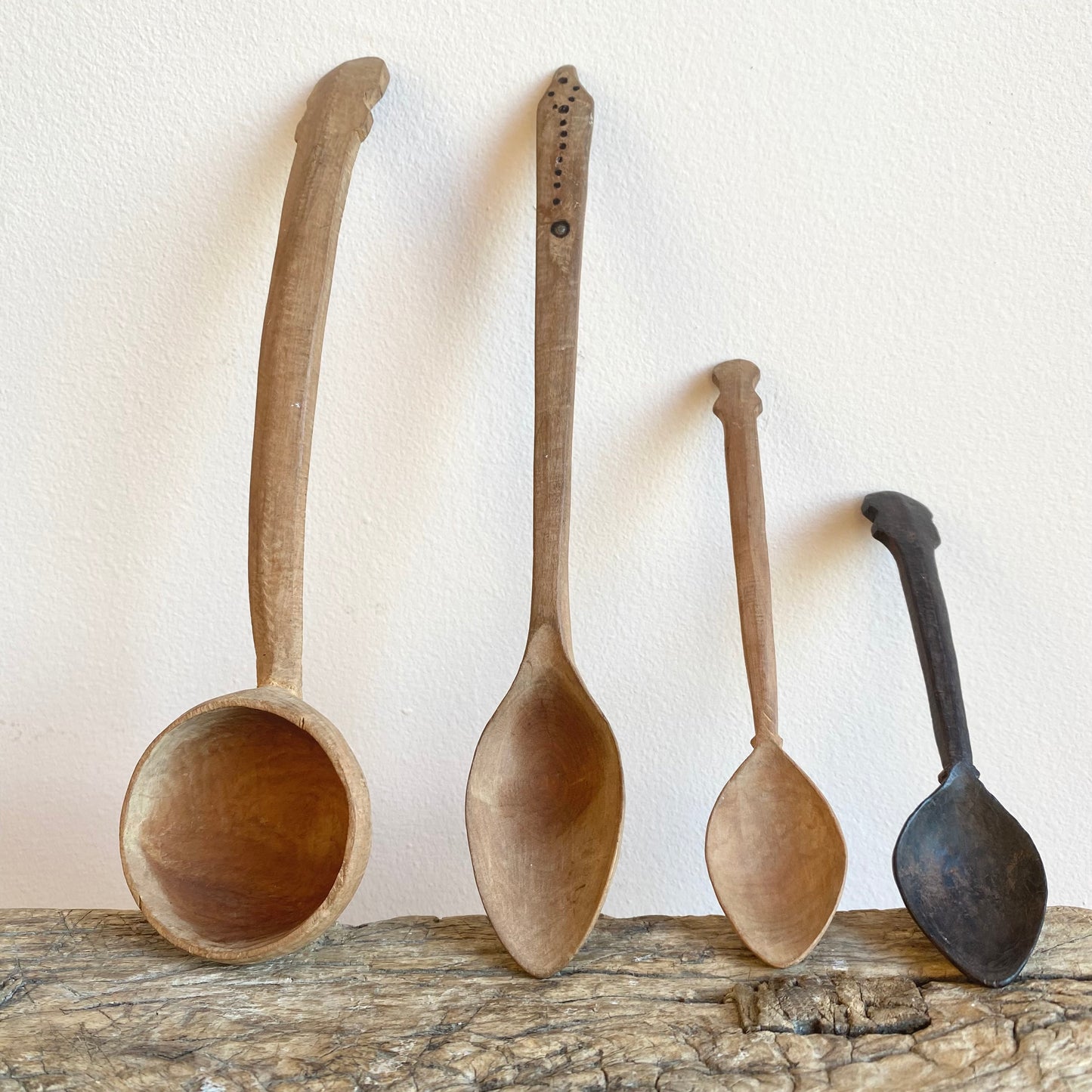 Vintage Hand-Carved Wooden Spoons