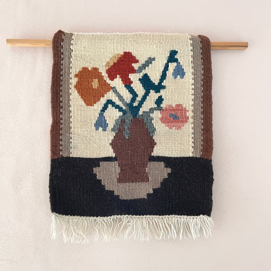 Vintage Wool Floral Tapestry Wall-Hanging