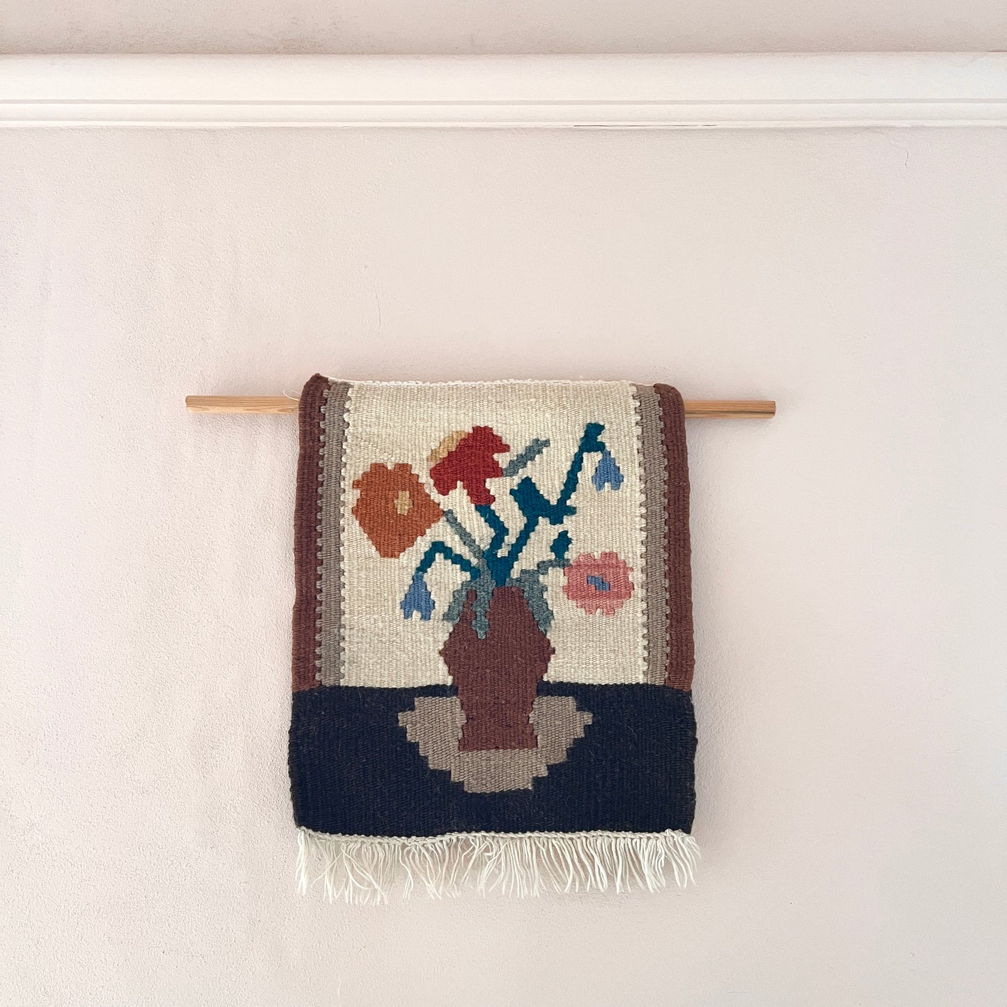 Vintage Wool Floral Tapestry Wall-Hanging
