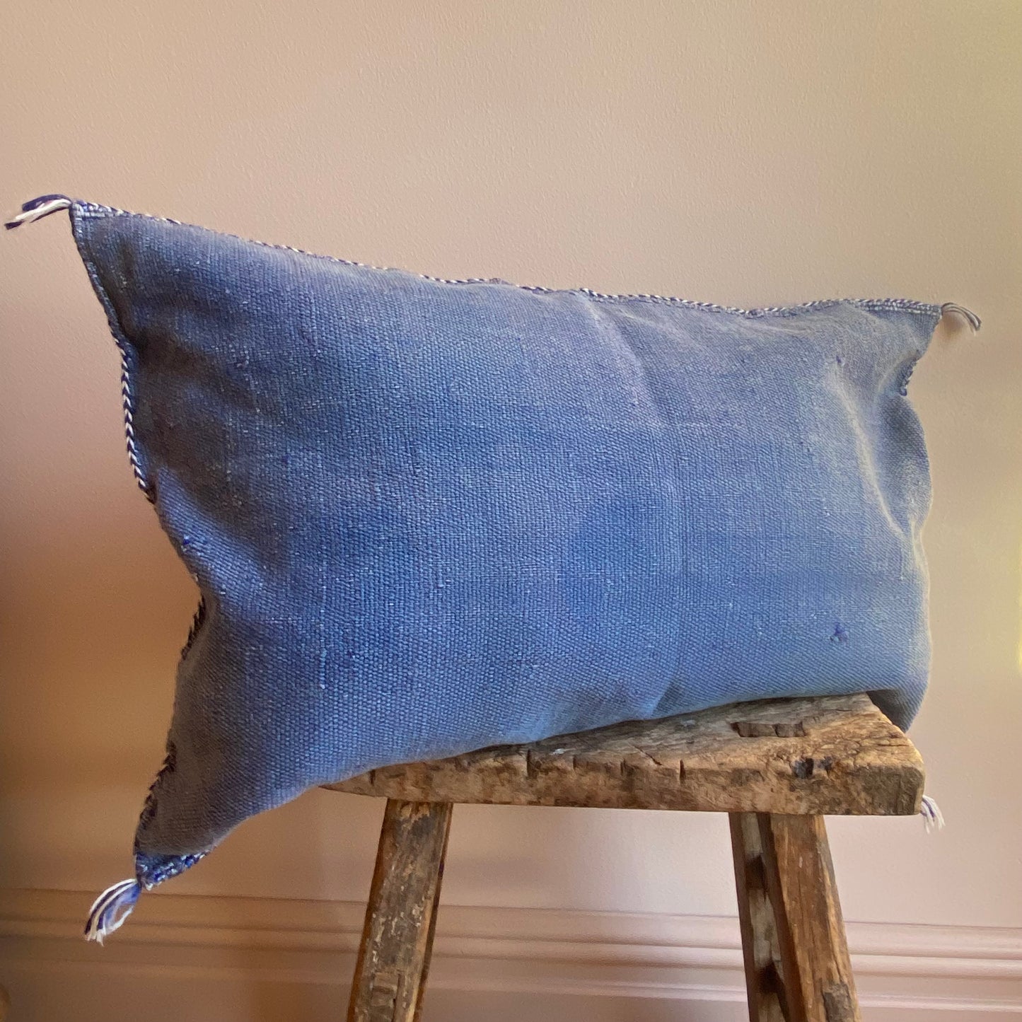 Blue Moroccan Cactus Silk Cushion Cover