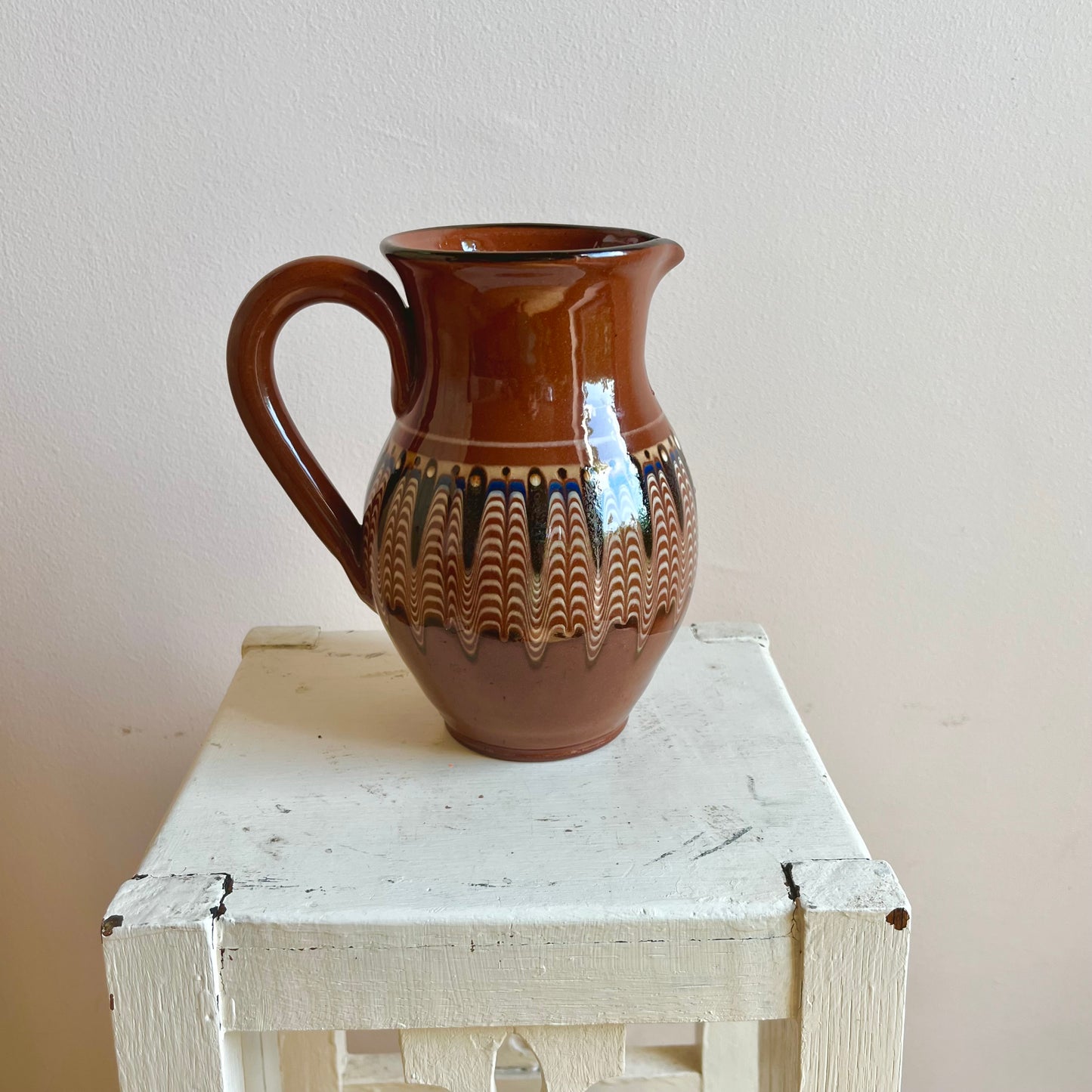 Bulgarian Slipware Terracotta Jug