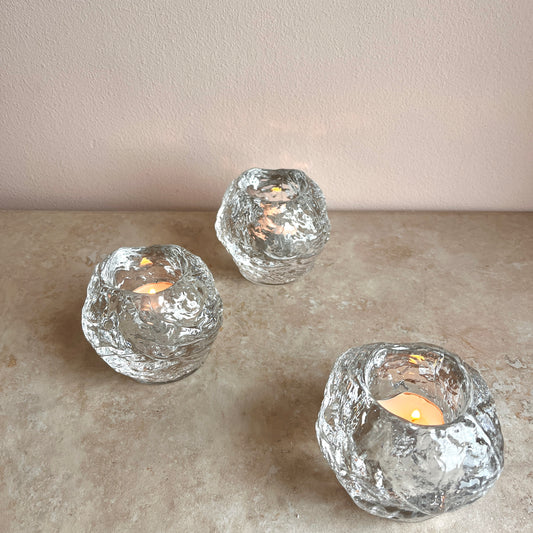 Swedish Kosta Boda Snowball Candle Holder