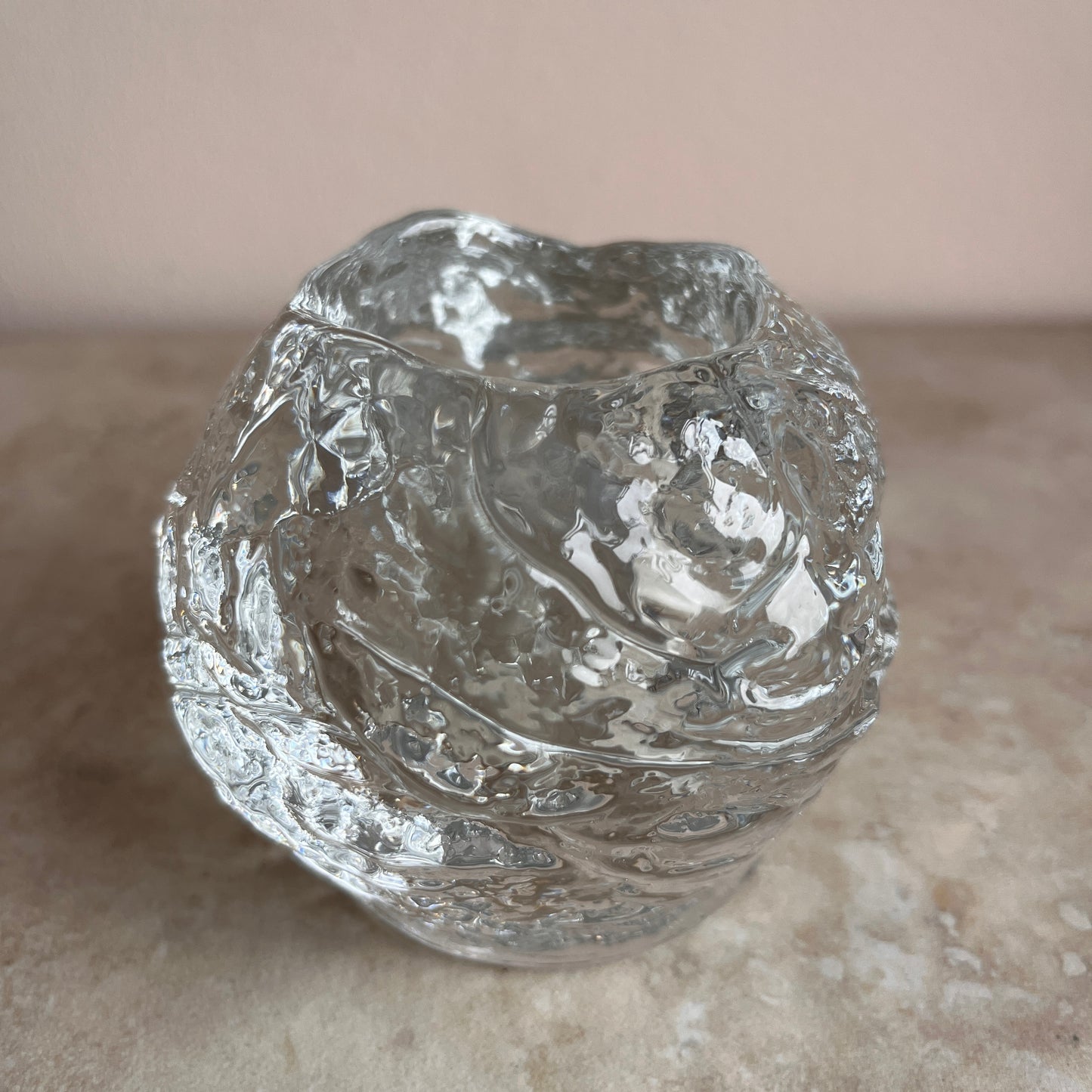 Swedish Kosta Boda Snowball Candle Holder