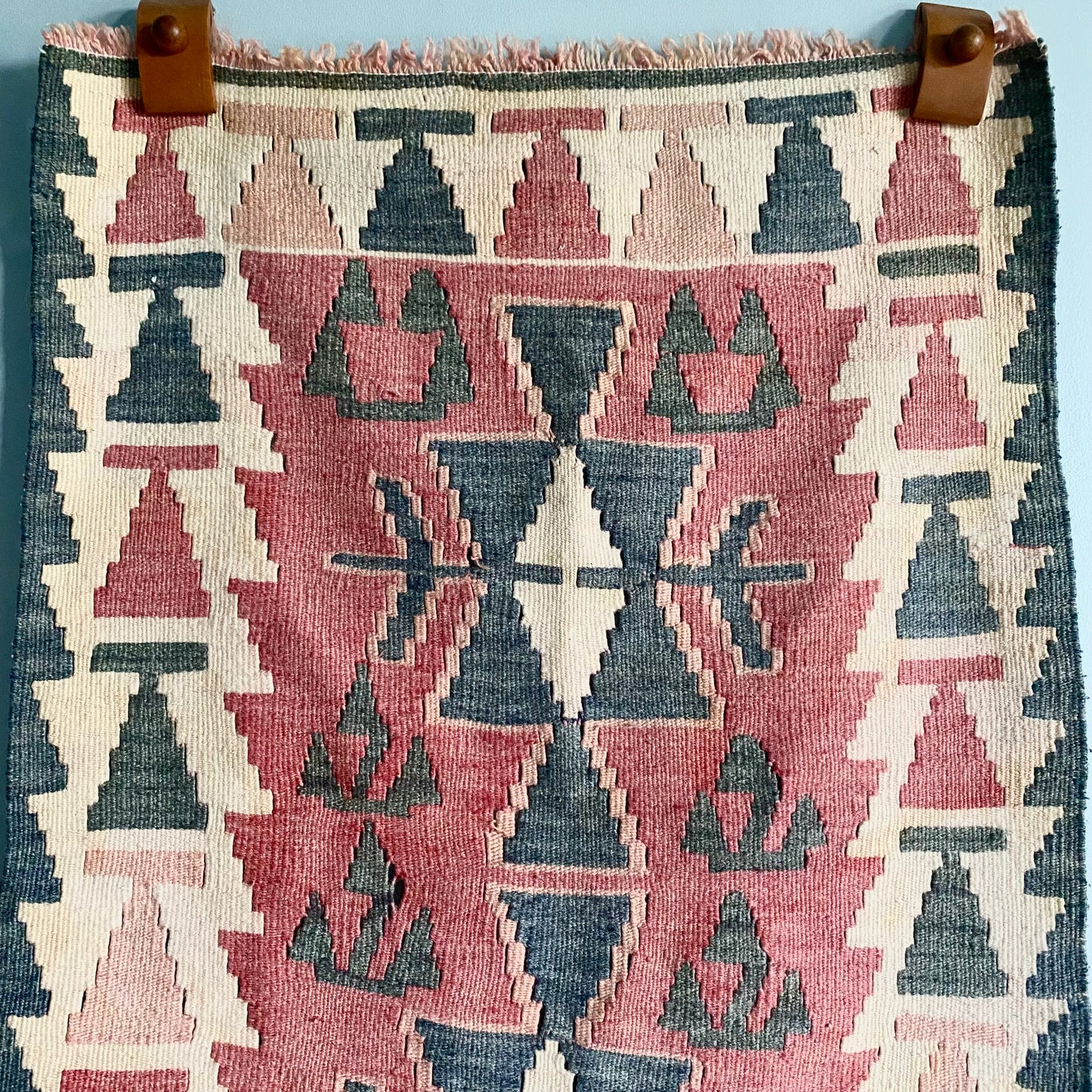 Vintage Distressed Turkish Kayseri Wall Hanging / Rug