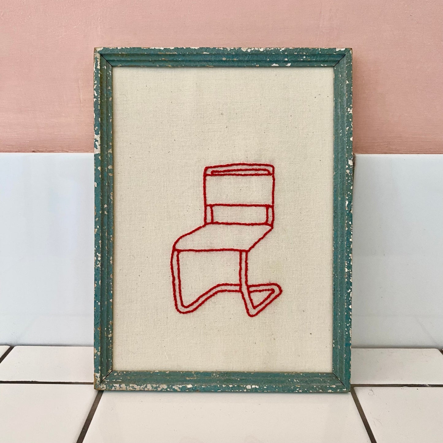 Embroidered Line Drawings Wall Art