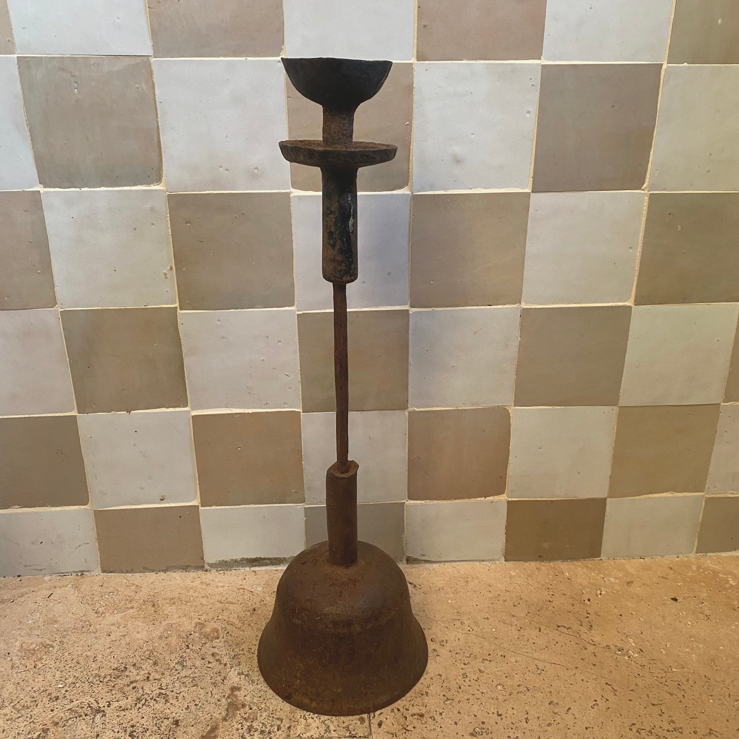 Antique Iron Candle Holders