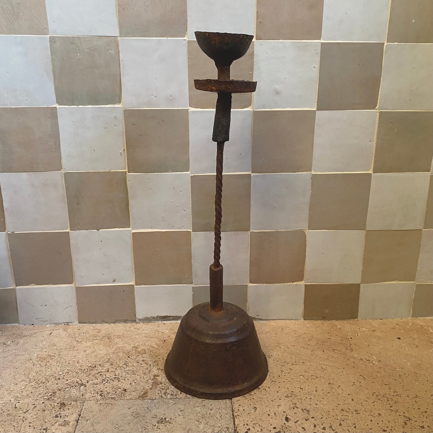 Antique Iron Candle Holders