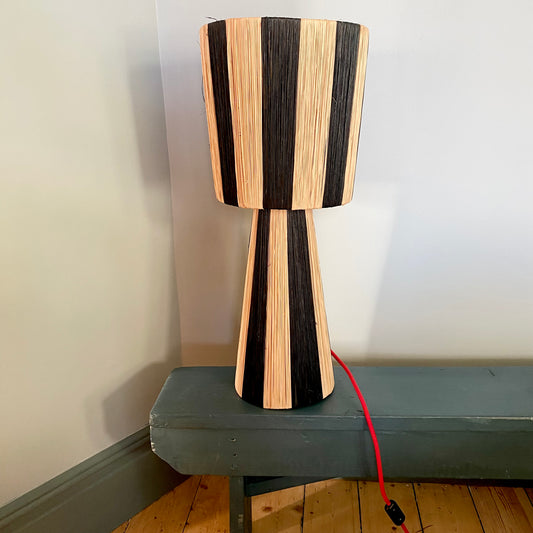 Striped Raffia Lamp