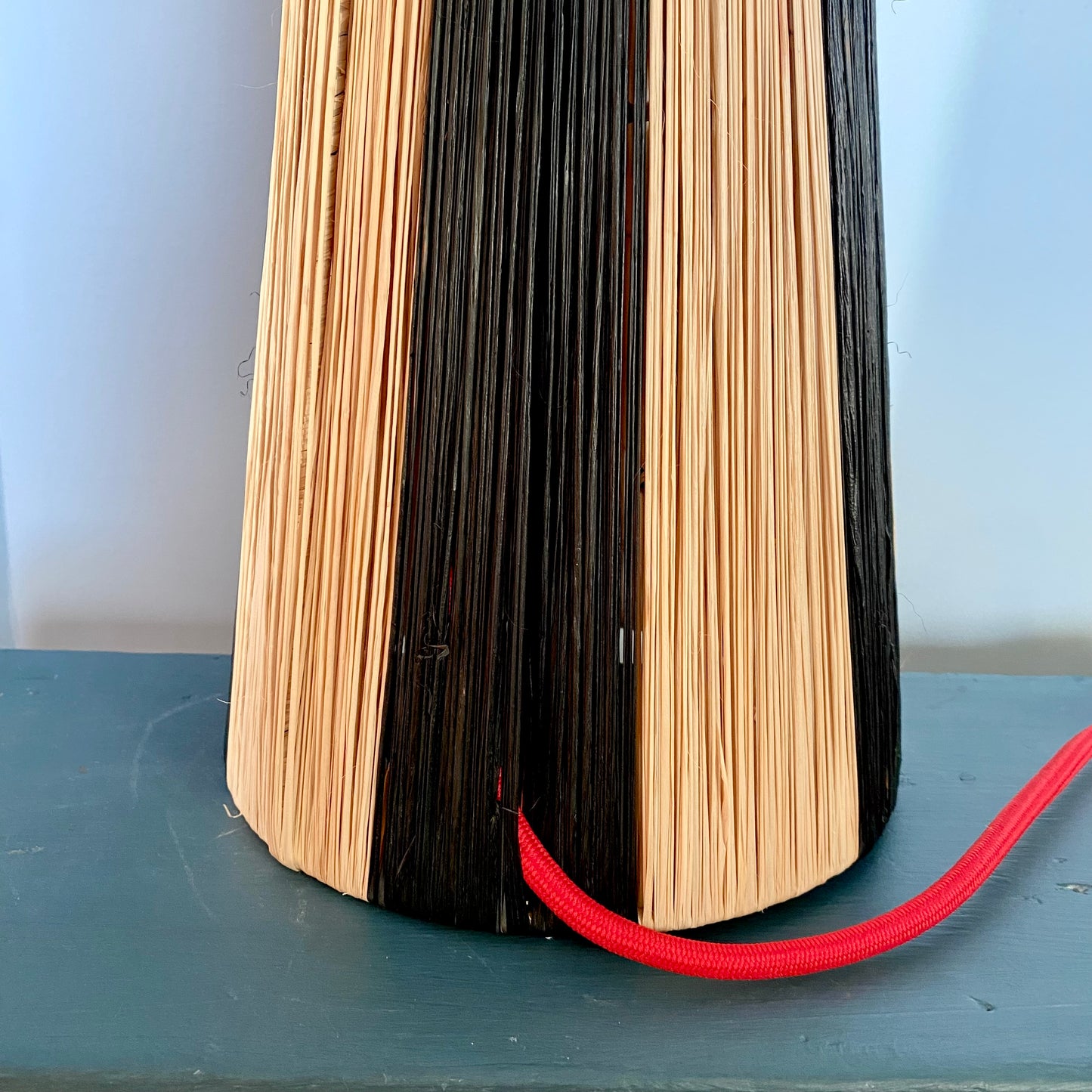 Striped Raffia Lamp