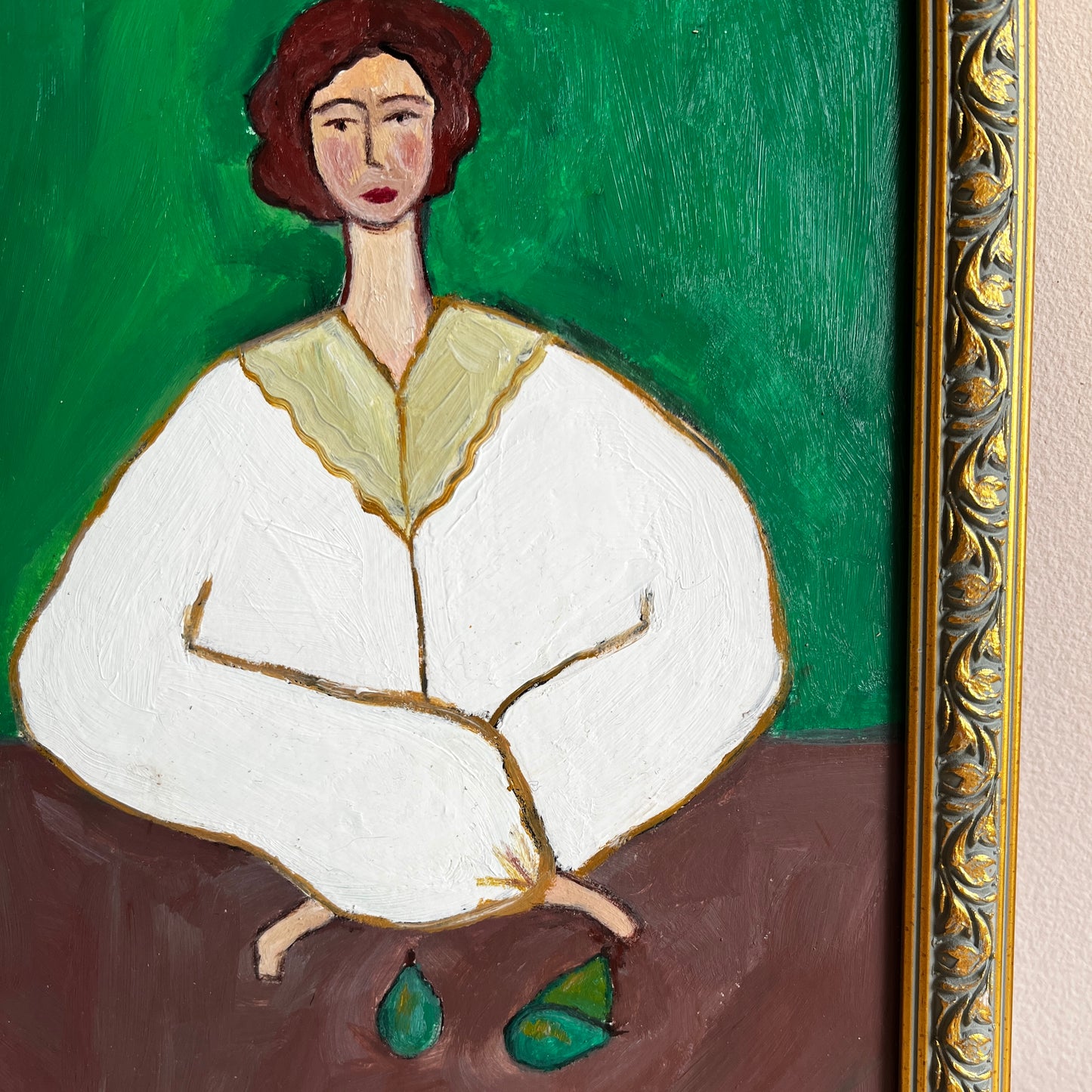 Original Mid-Century Style Figurative Oil Painting