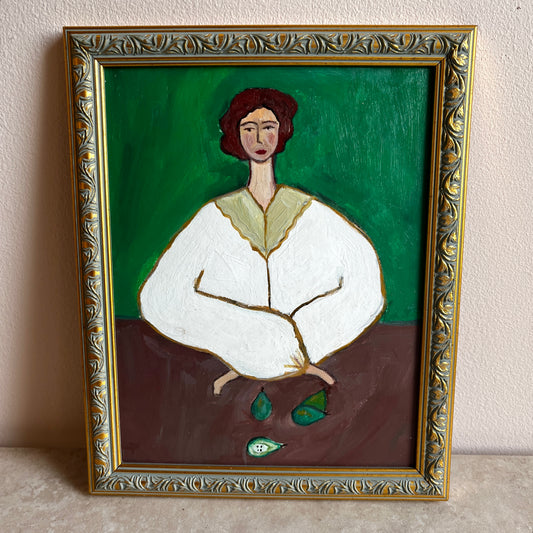 Original Mid-Century Style Figurative Oil Painting