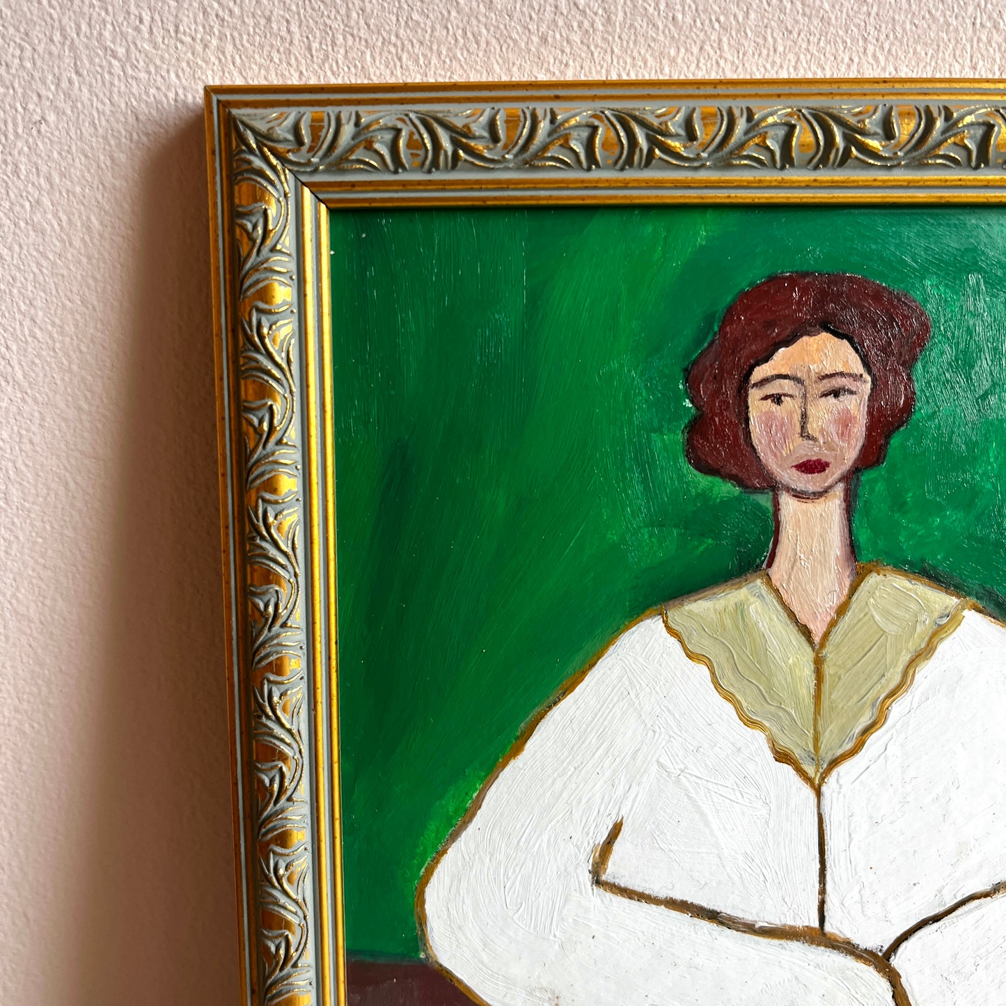 Original Mid-Century Style Figurative Oil Painting