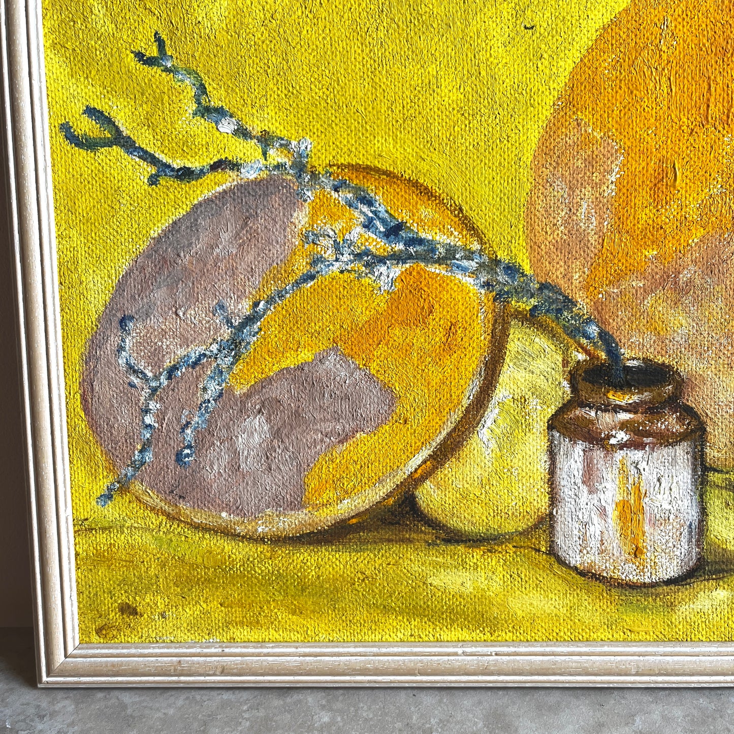 Vintage 1980s Original Still Life Oil Painting on Board