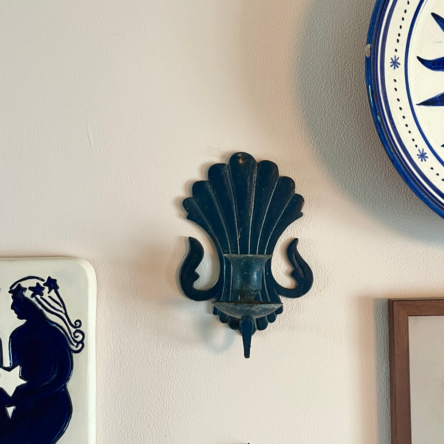 Vintage French Navy Cast Iron Sconce