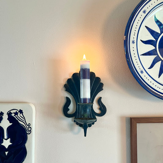Vintage French Navy Cast Iron Sconce