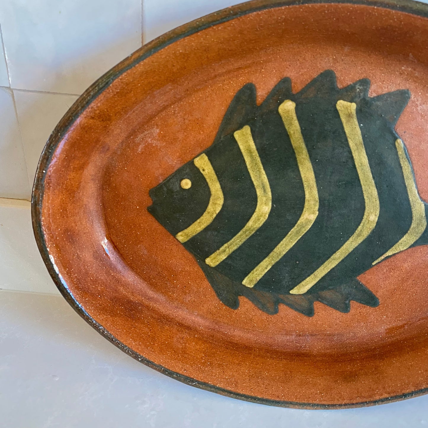 Vintage Terracotta Fish Dish