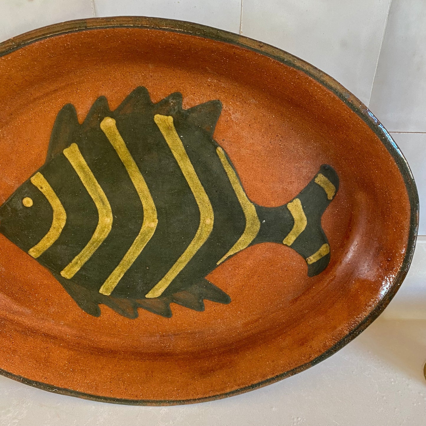 Vintage Terracotta Fish Dish