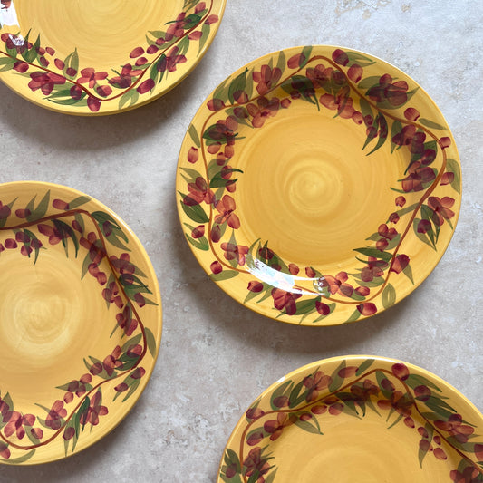 Vintage Hand-Painted Floral Plates