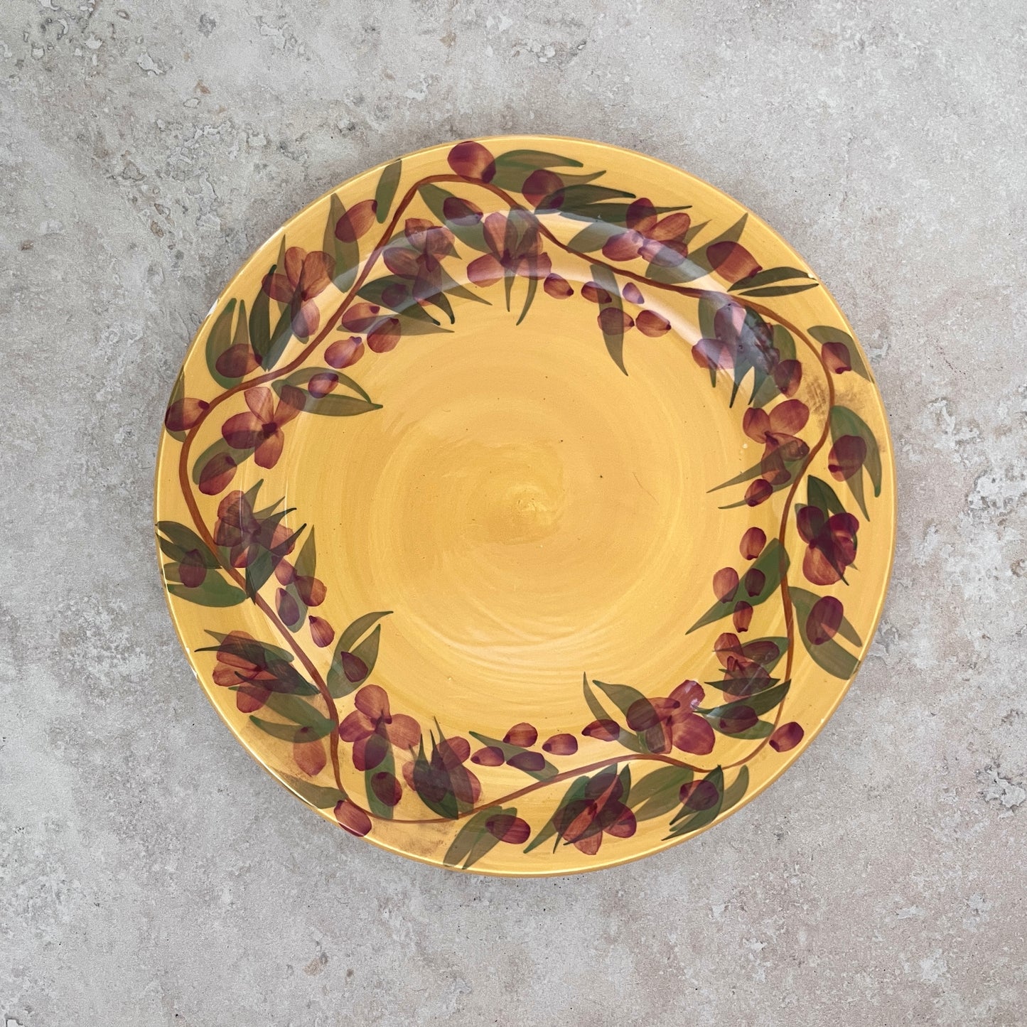 Vintage Hand-Painted Floral Plates