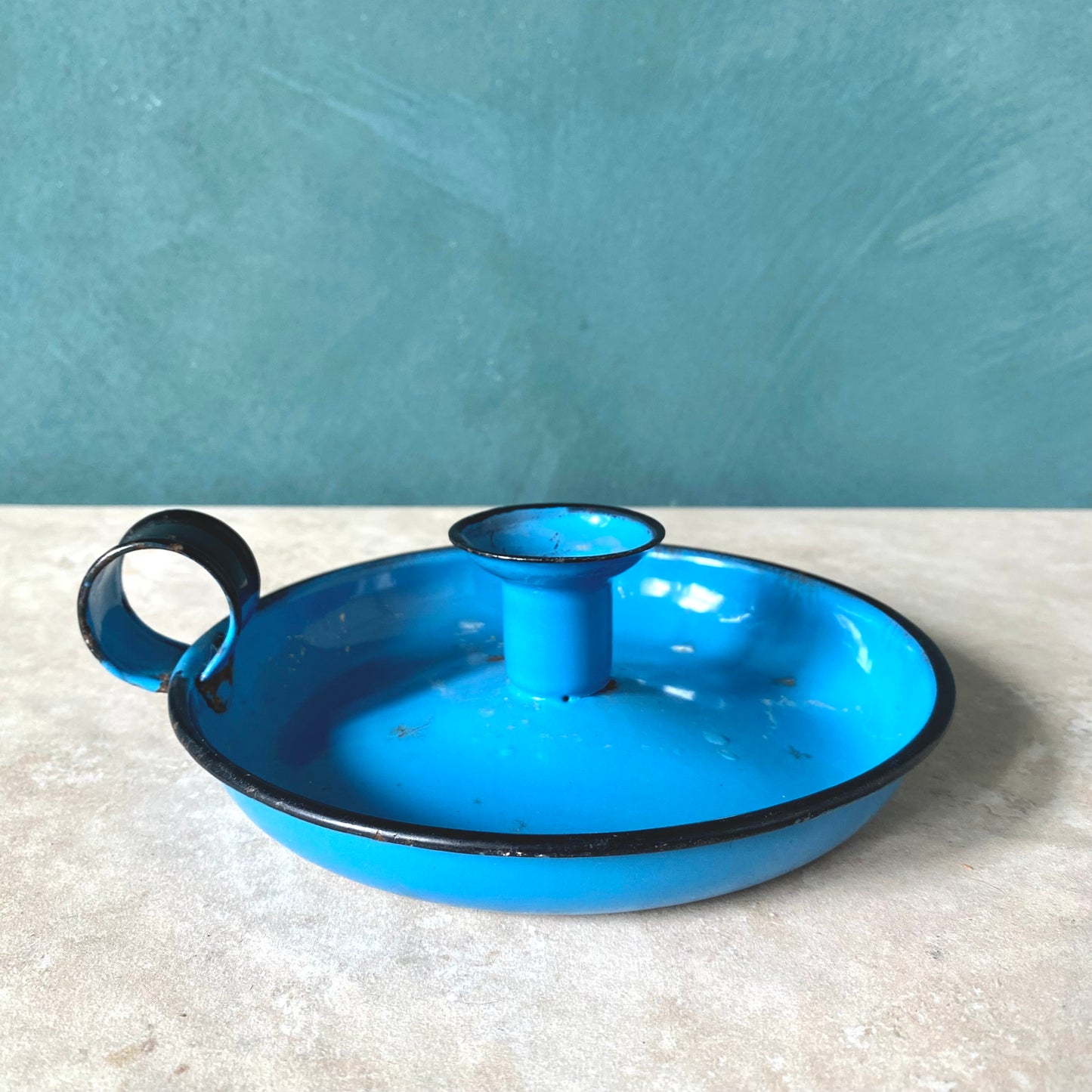 Antique 1920s Enamelware Candle Holder