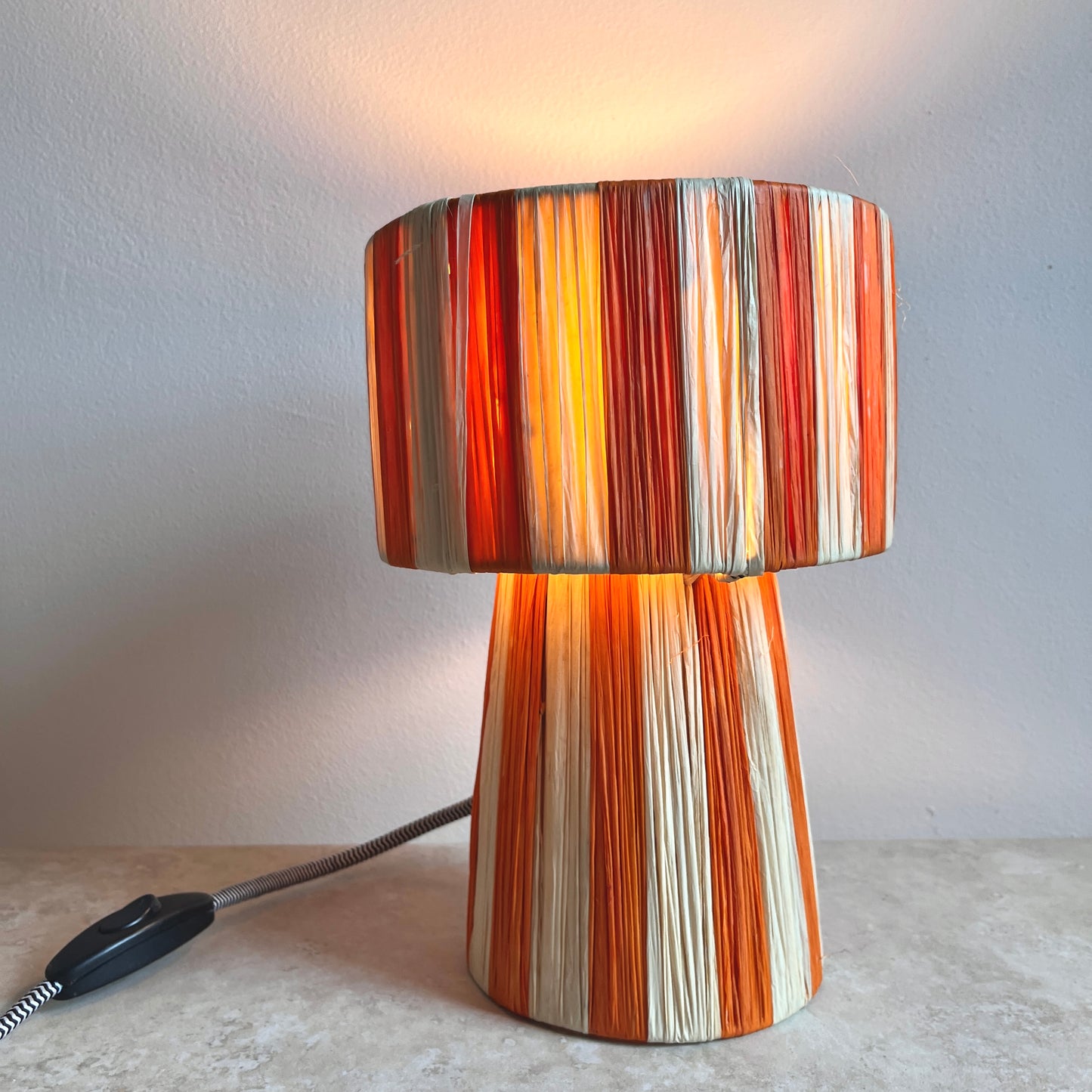 Striped Raffia Lamp