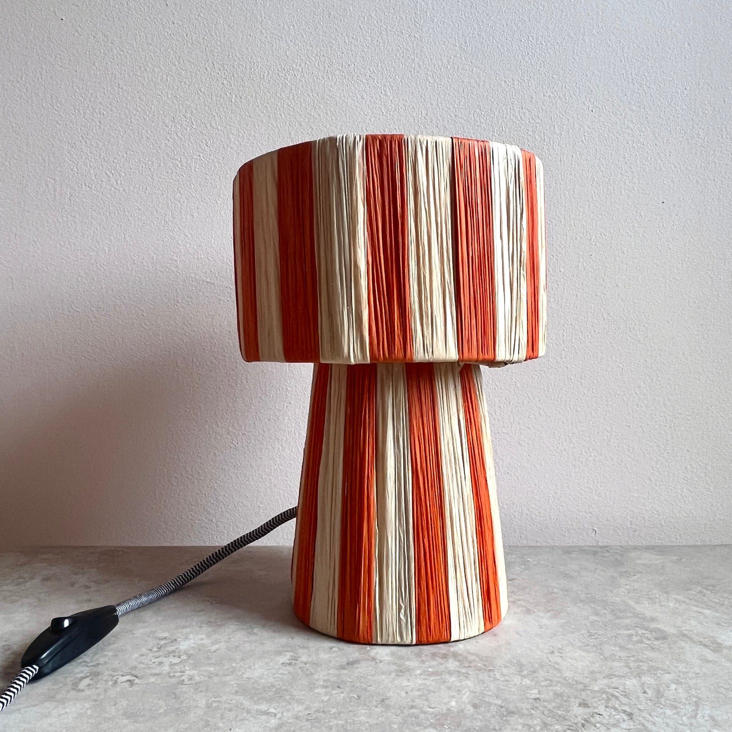 Striped Raffia Lamp
