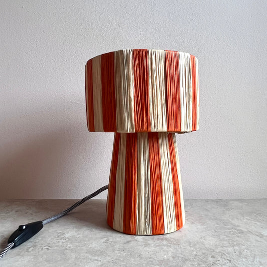 Striped Raffia Lamp