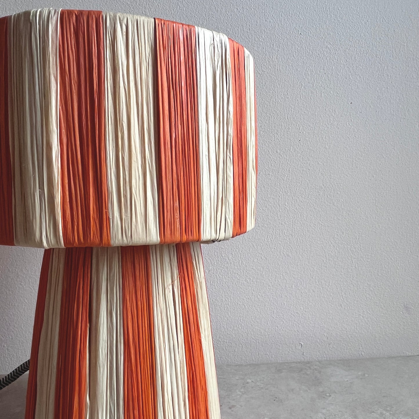 Striped Raffia Lamp