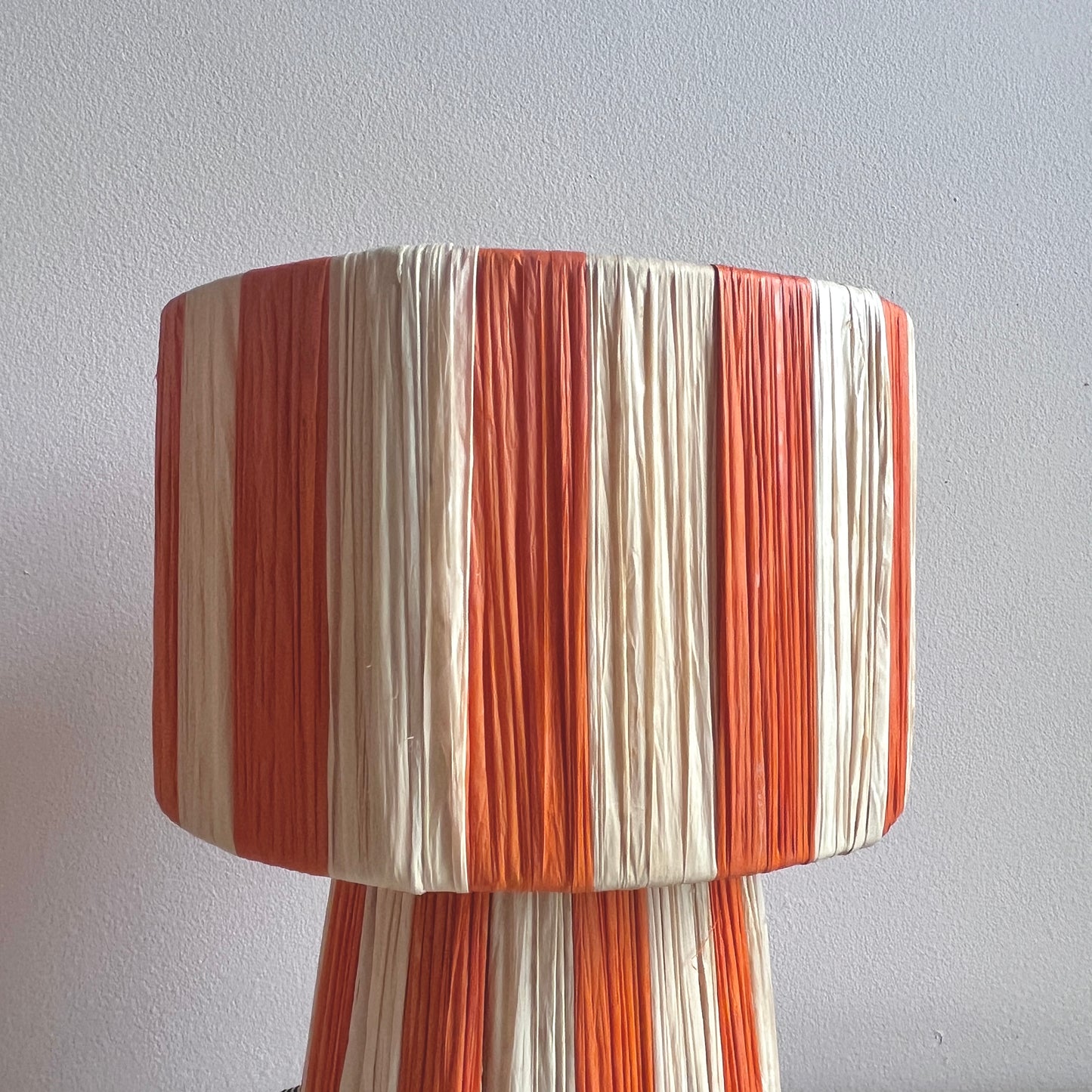 Striped Raffia Lamp