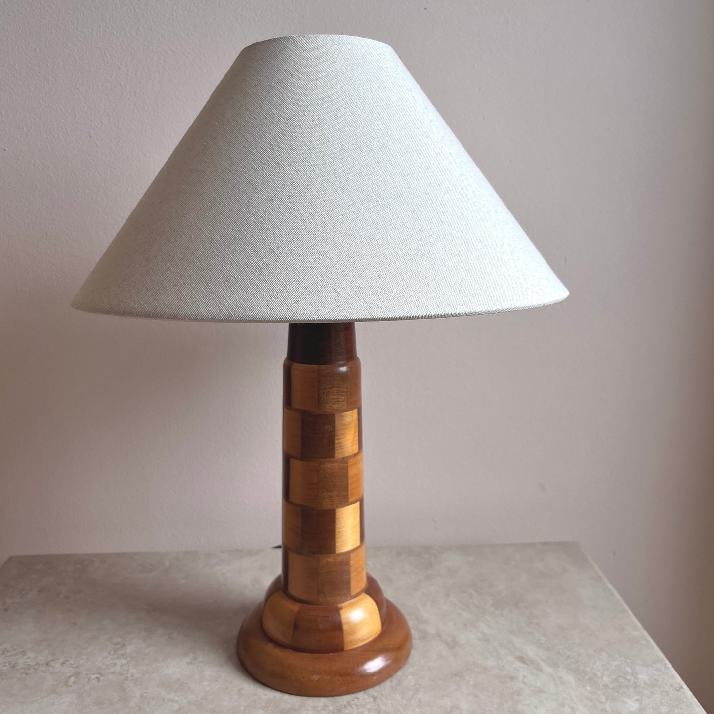 Mid-Century Danish Checkered Table Lamp