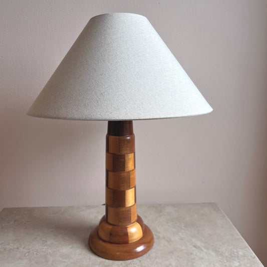 Mid-Century Danish Checkered Table Lamp