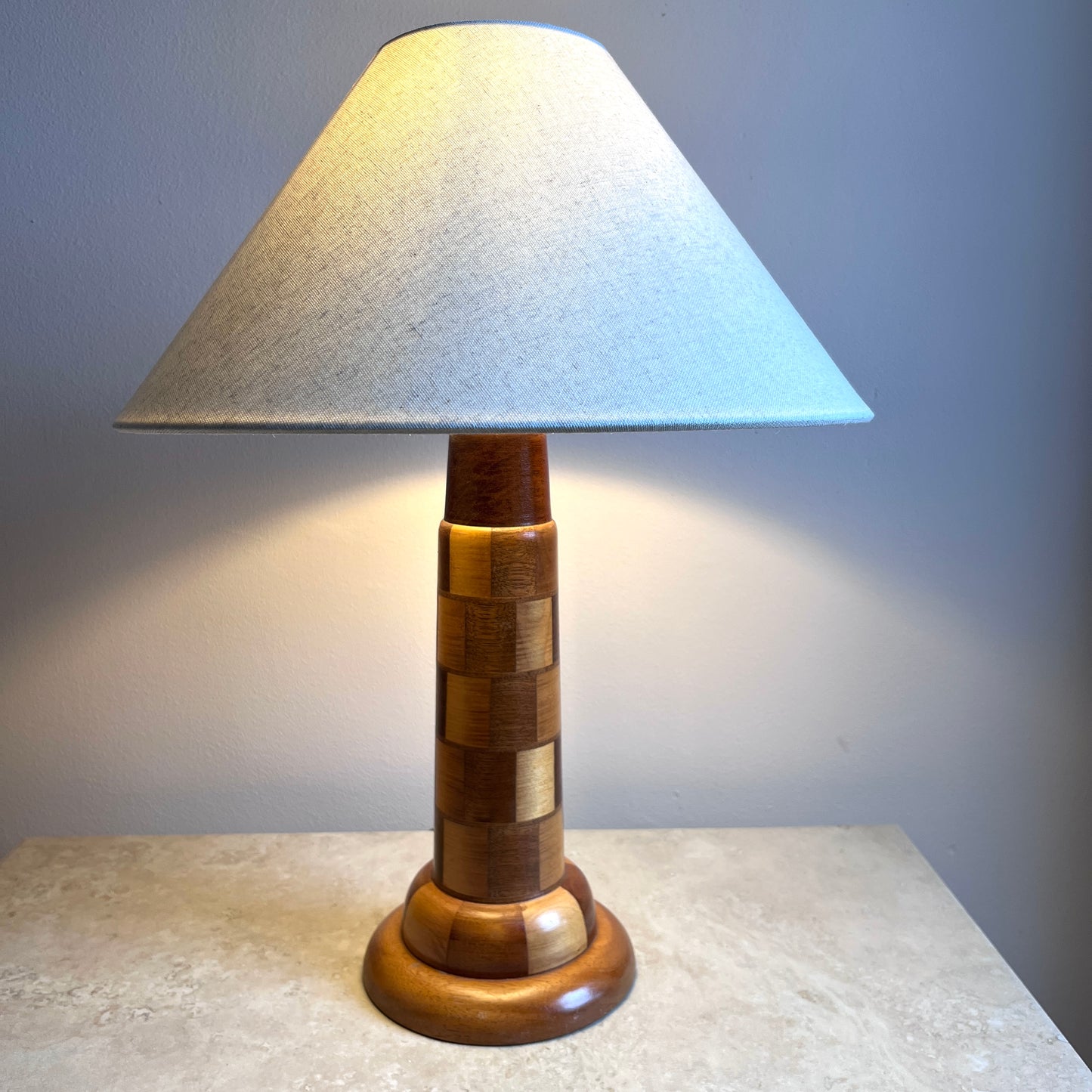 Mid-Century Danish Checkered Table Lamp