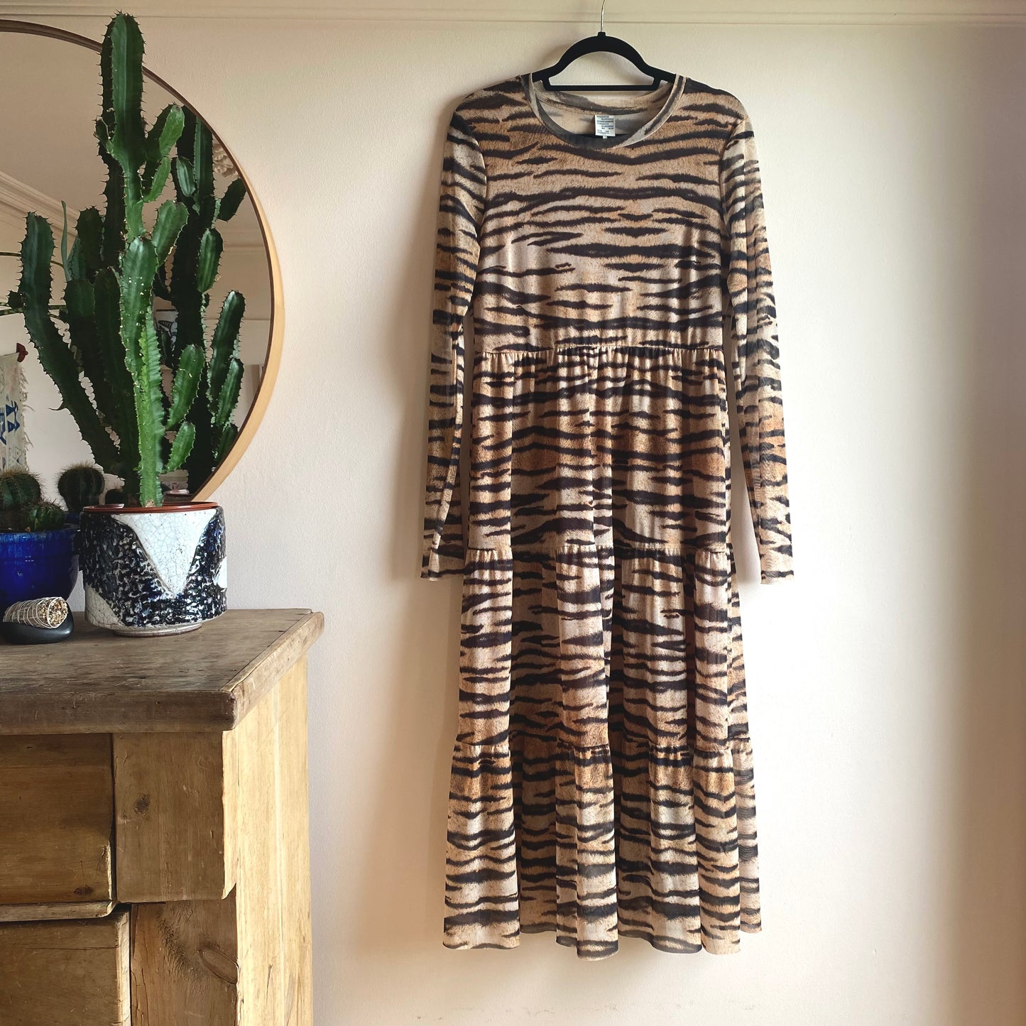 Baum Und Pferdgarten Tiger Print Mesh Dress, Size L