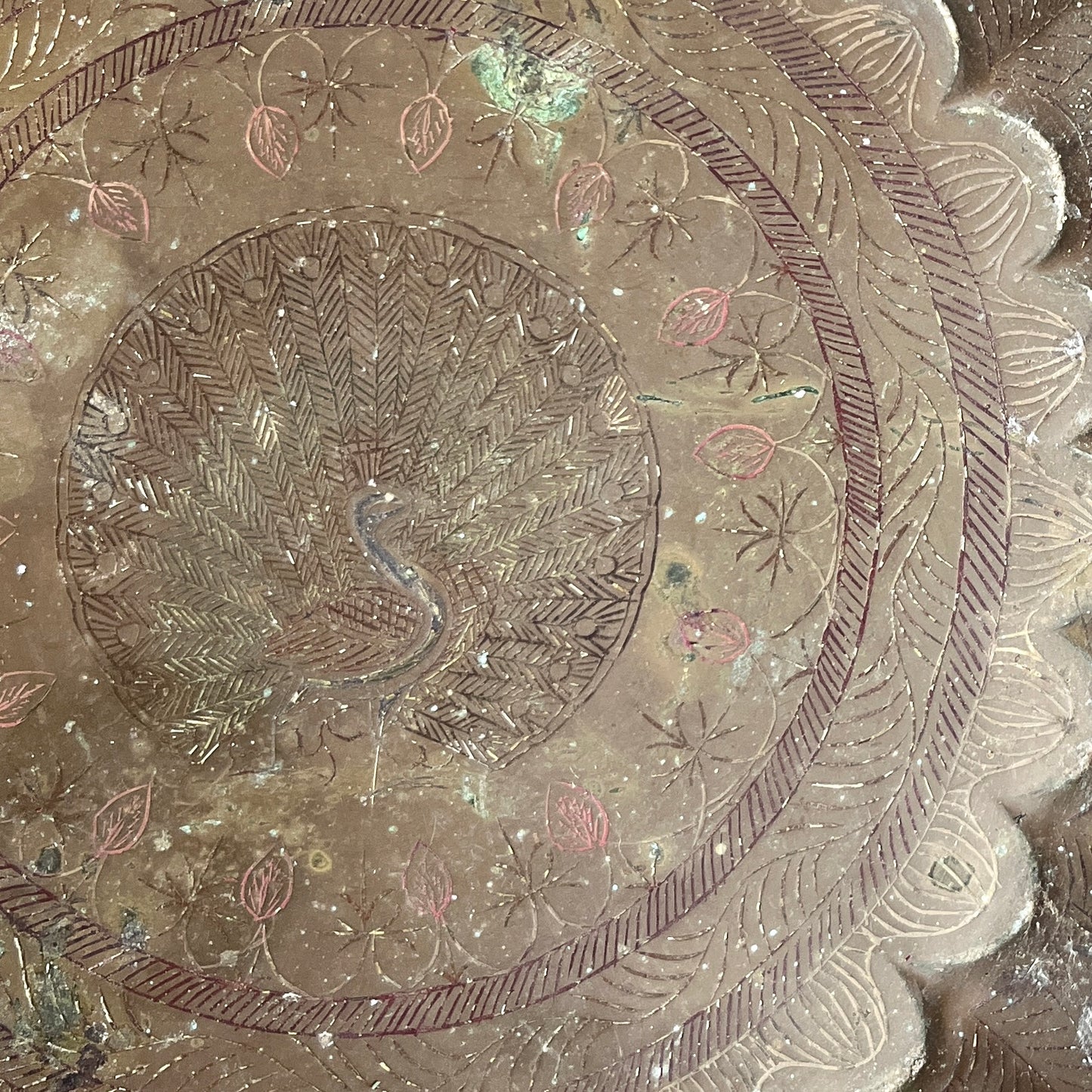 Antique Middle Eastern Brass Tray Table