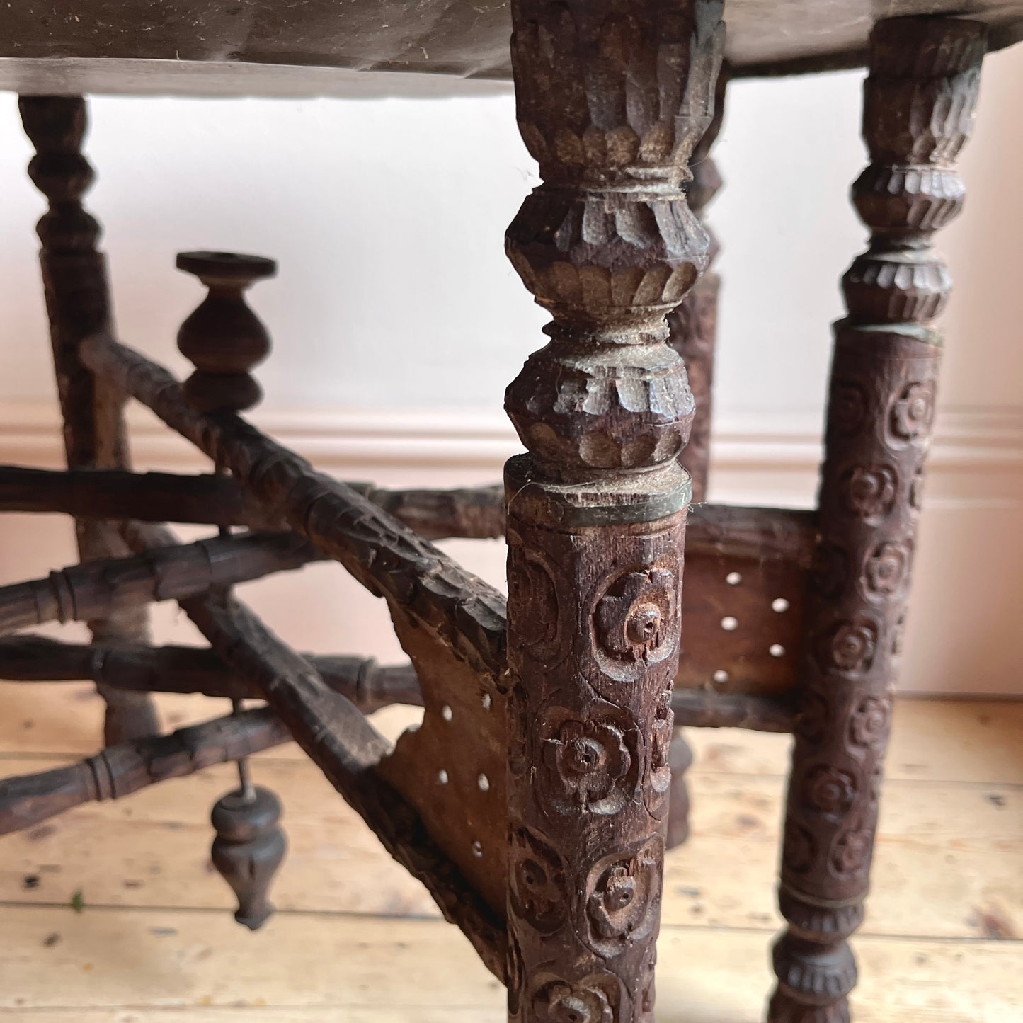 Antique Middle Eastern Brass Tray Table