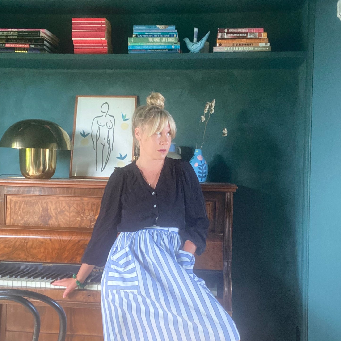 1980s Vintage Striped Skirt Size S