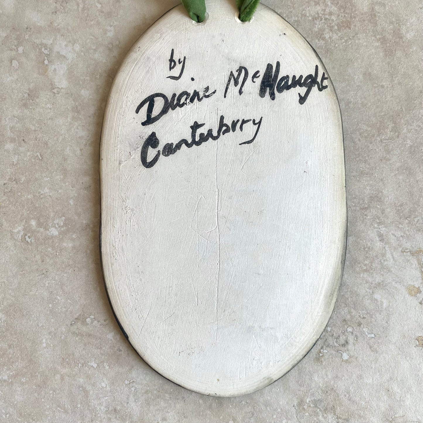 Handmade vintage floral ceramic wallhangings